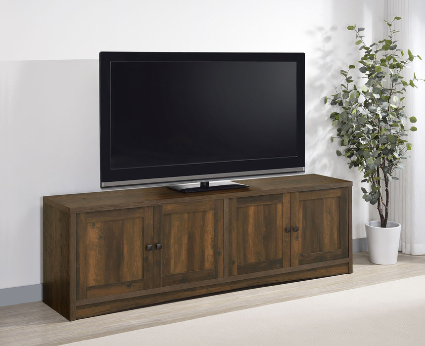 Laughlin 4-door Engineered Wood 78" TV Stand Dark Pine