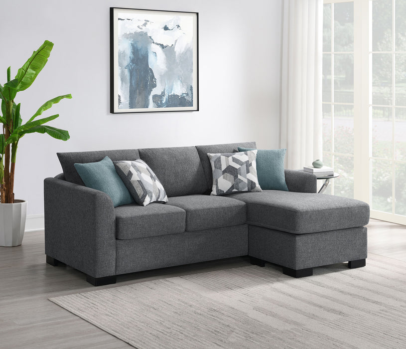 Storey Upholstered Sleeper Sectional Chaise Sofa Grey