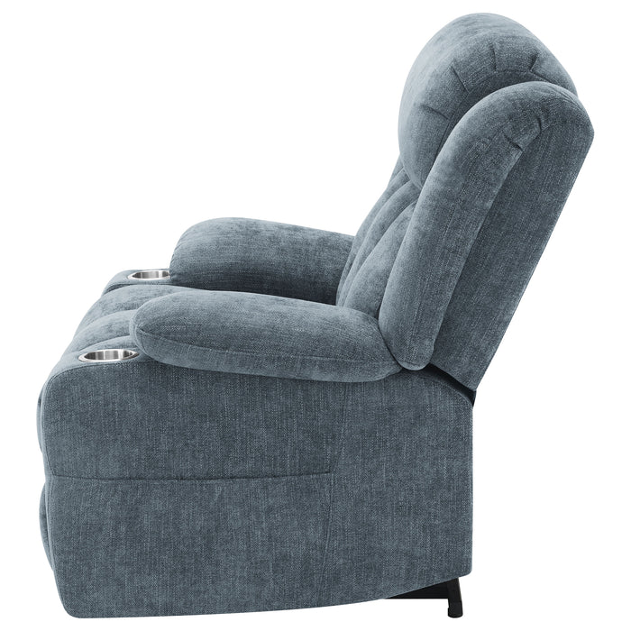 Houston Upholstered Power Lift Recliner Slate Blue