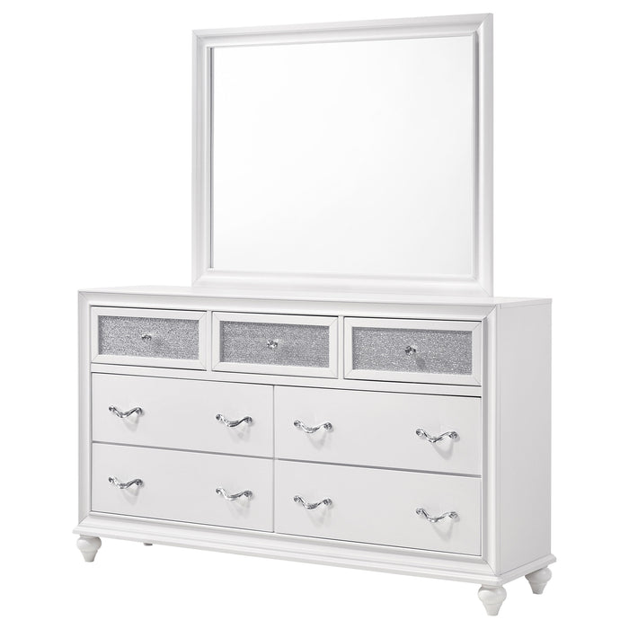 Barzini 7-drawer Dresser with Mirror White