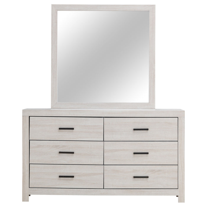 Brantford 6-drawer Dresser with Mirror Coastal White