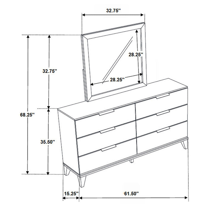 Mays 6-drawer Dresser with Mirror Walnut