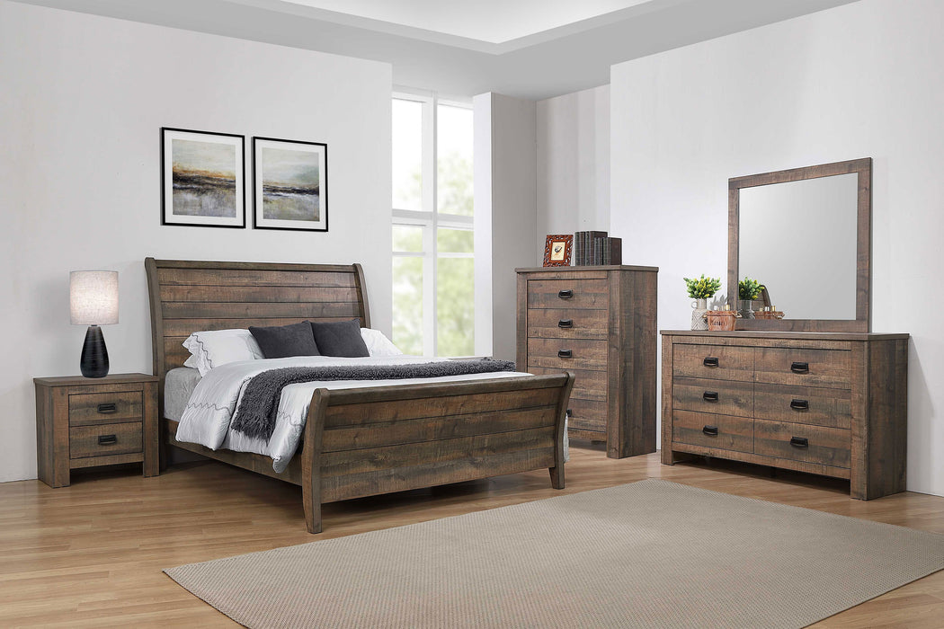 Frederick 6-drawer Dresser with Mirror Weathered Oak