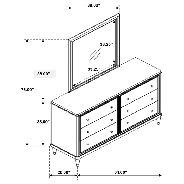 Emberlyn 6-drawer Dresser with Mirror Brown