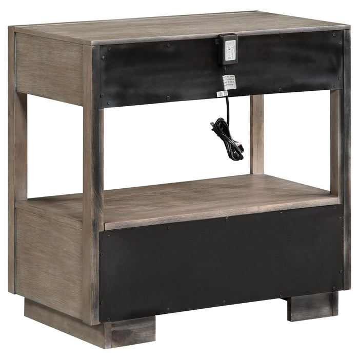 Durango 2-drawer Nightstand Bedside Table Washed Oak