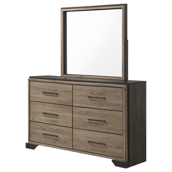 Baker 6-drawer Dresser with Mirror Light Taupe