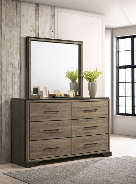 Baker 6-drawer Dresser with Mirror Light Taupe