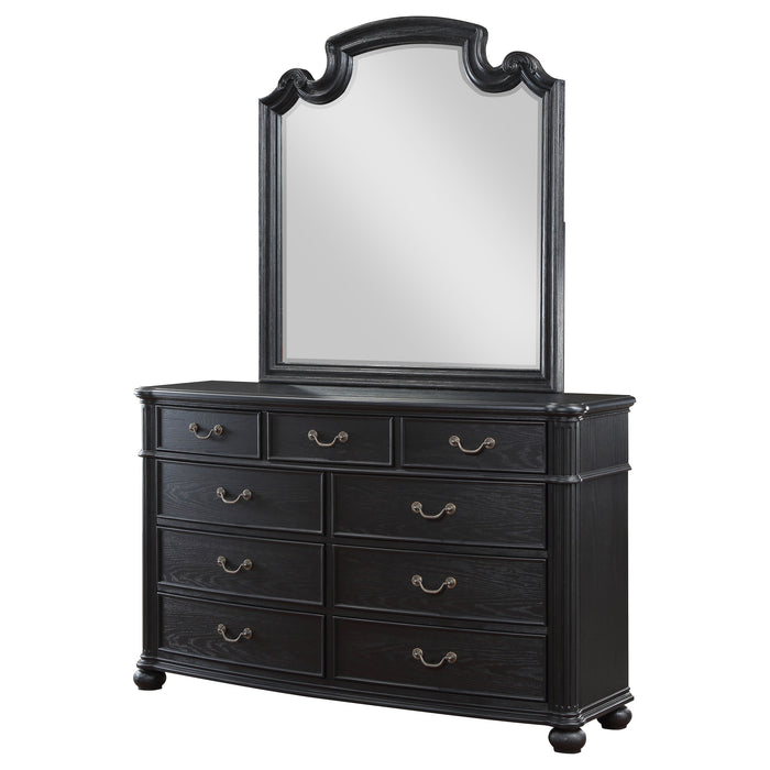 Celina 9-drawer Dresser with Mirror Black