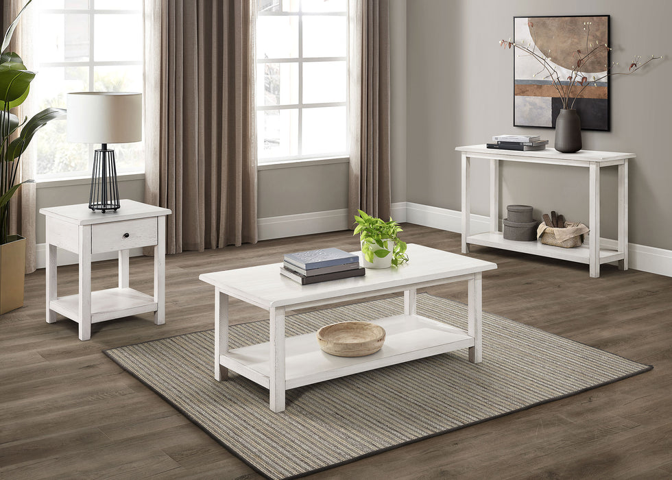 Payne 1-drawer Wood End Table with Shelf White