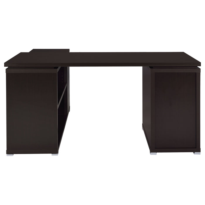 Yvette 60-inch 3-drawer L-Shape Computer Desk Cappuccino