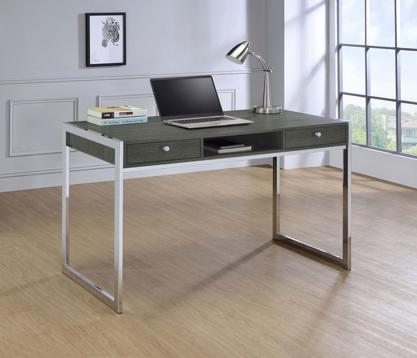 Wallice 49-inch 2-drawer Writing Desk Weathered Grey