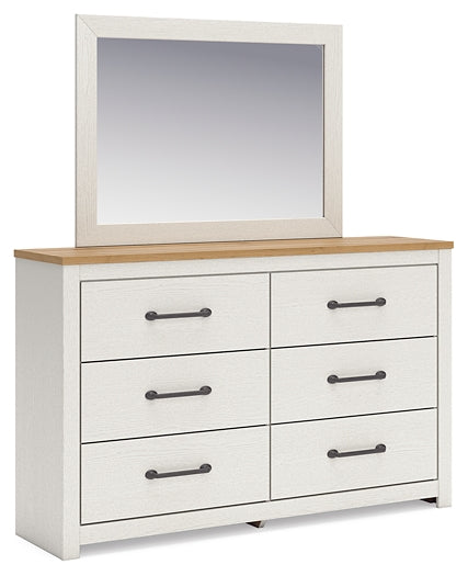 Linnocreek Twin Panel Bed with Mirrored Dresser, Chest and 2 Nightstands