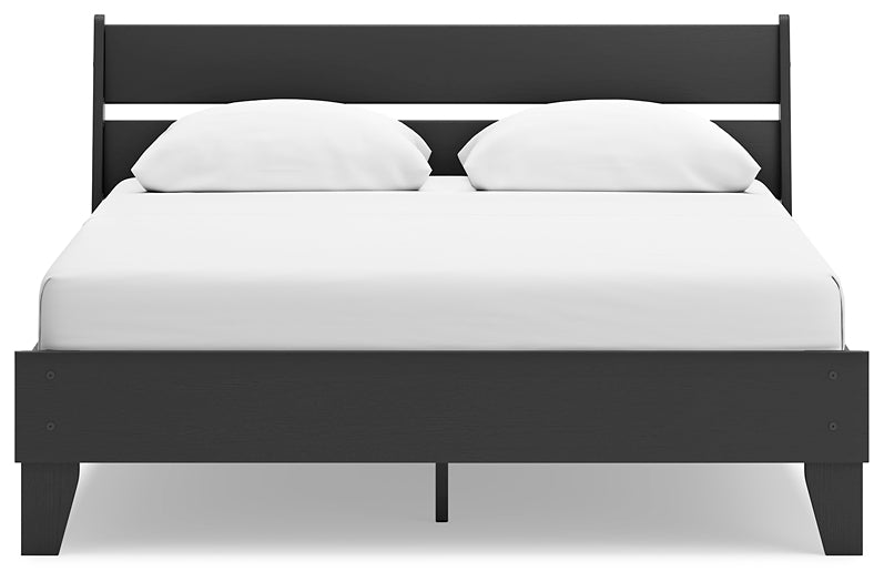 Socalle Queen Panel Platform Bed with 2 Nightstands