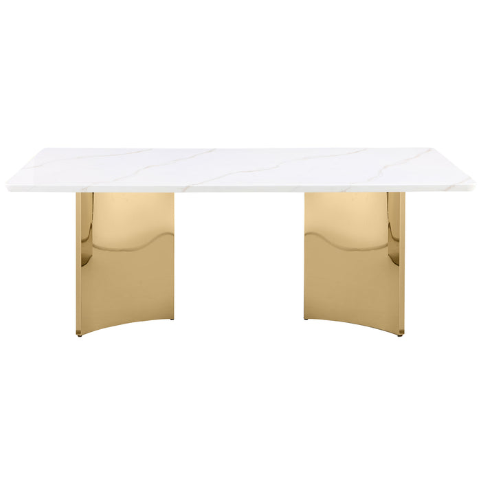 Galiano Rectangular 79-inch Stone Top Dining Table White