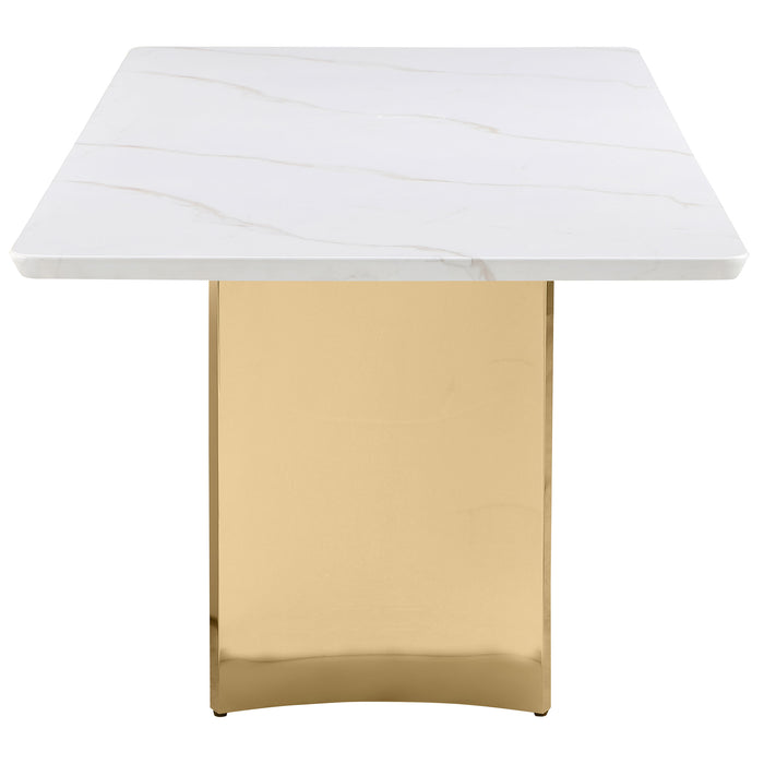 Galiano Rectangular 79-inch Stone Top Dining Table White