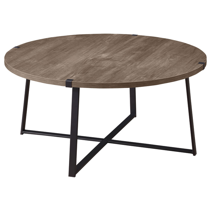 Marcus Round Engineered Wood Coffee Table Grey