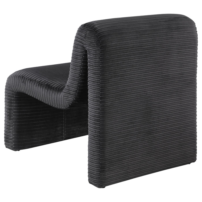 Drayton Upholstered Curved Armless Accent Chair Black