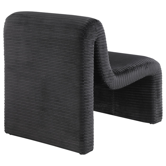 Drayton Upholstered Curved Armless Accent Chair Black