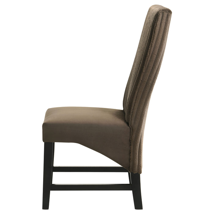 Barrand Upholstered Dining Side Chair Chocolate (Set of 2)