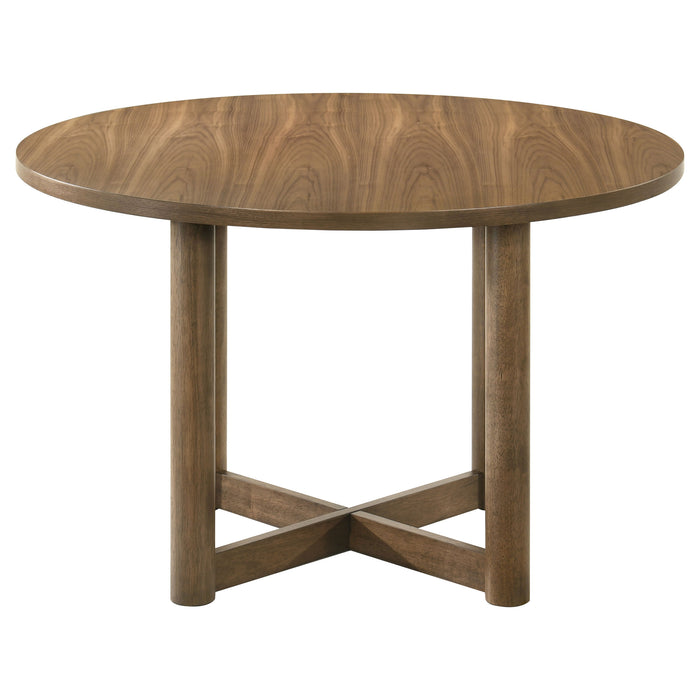 Biltmore 5-piece 46-inch Round Wood Dining Table Set Walnut