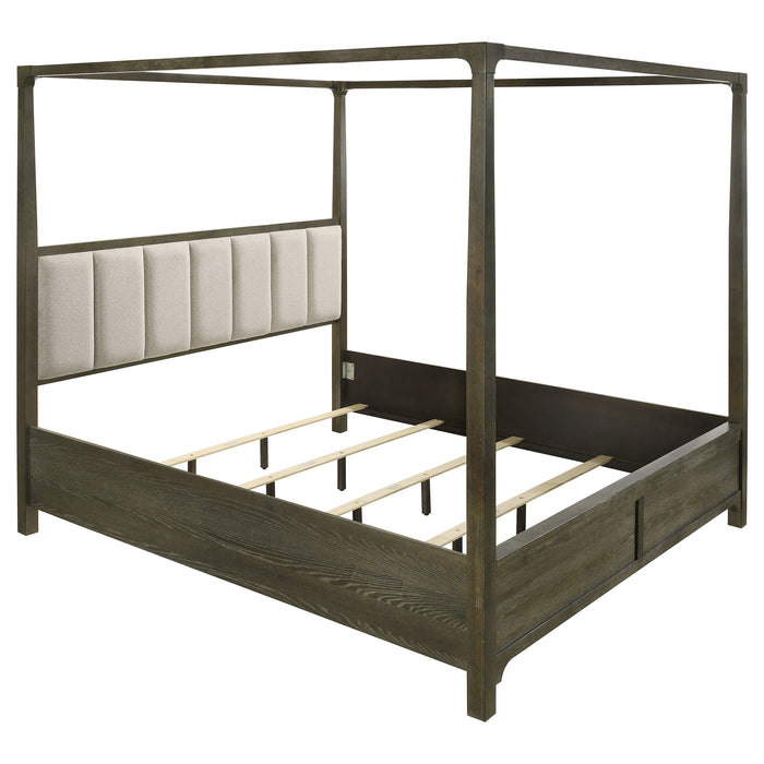 Gran Park Eastern King Four Poster Canopy Bed Dark Cocoa