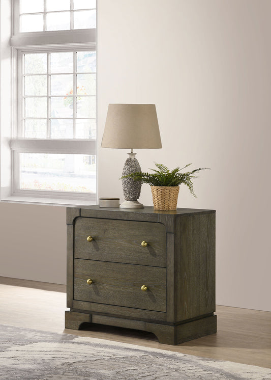 Gran Park 2-drawer Nightstand Bedside Table Dark Cocoa