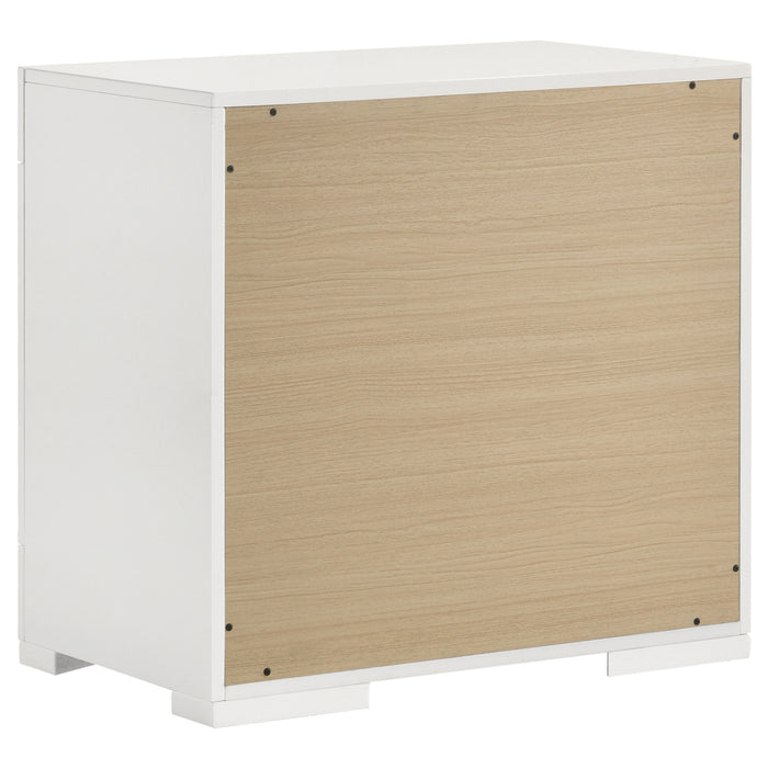 Ives 2-drawer Nightstand Bedside Table White High Gloss