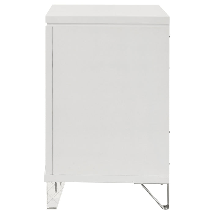 Marmore 2-drawer Nightstand Bedside Table White