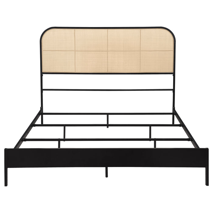 Amherst Radio Weave Rattan Metal Eastern King Bed Black