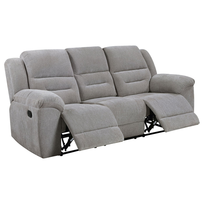 Gilson 3-piece Chenille Upholstered Sofa Set Grey