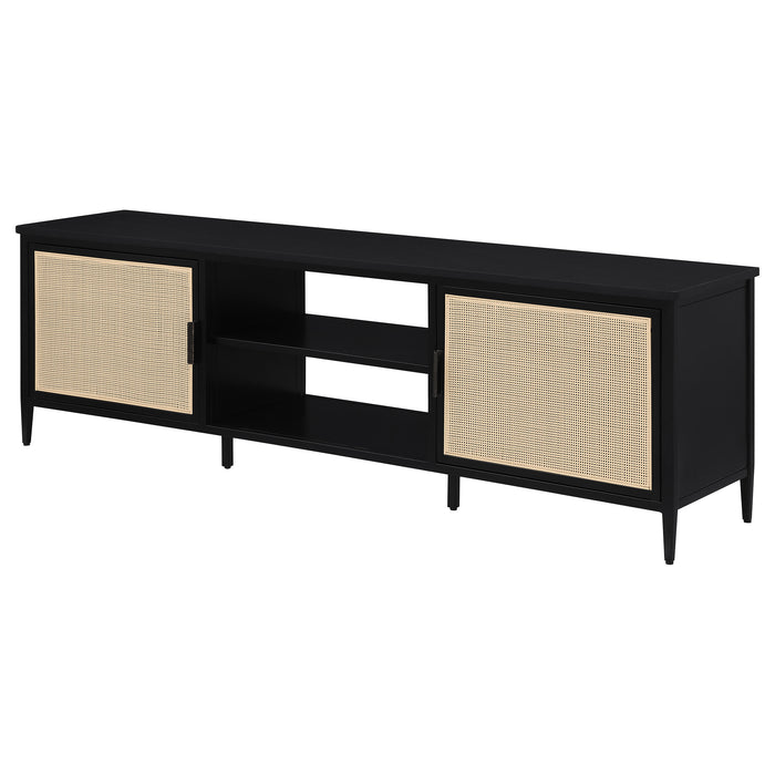 Amherst 2-door 70-inch Metal TV Stand Media Console Black