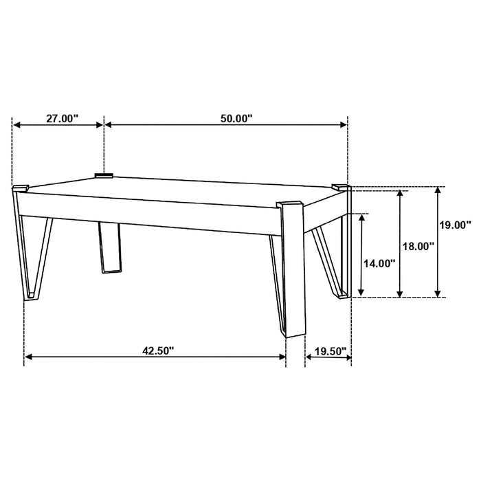 Winston Rectangular Wood Top Coffee Table Natural