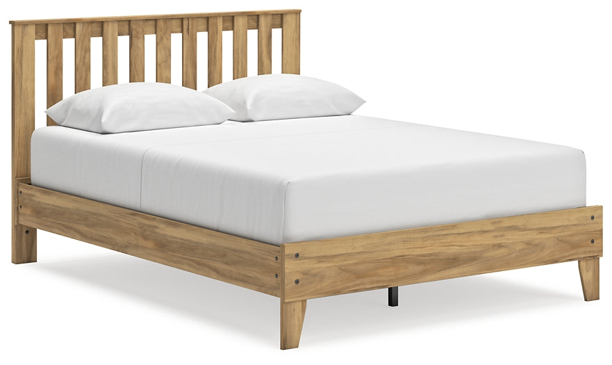 Bermacy Queen Platform Panel Bed with Dresser, Chest and 2 Nightstands