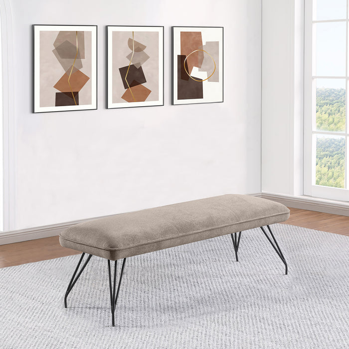 Dodson Fabric Upholstered Dining Bench Taupe