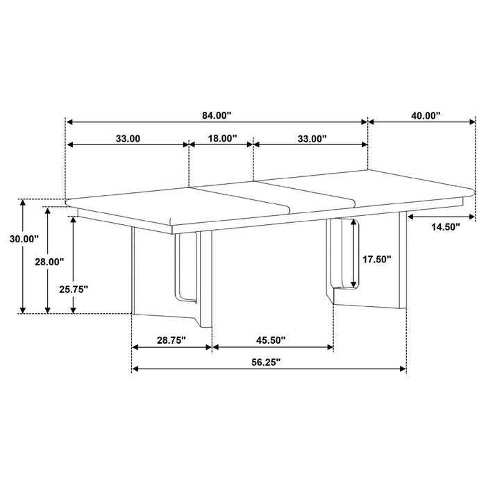 Hathaway 84-inch Extension Leaf Dining Table Acacia Brown