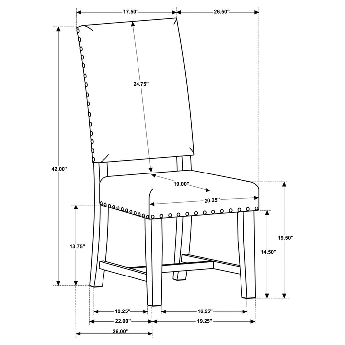 Twain Upholstered Dining Side Chair Warm Grey (Set of 2)