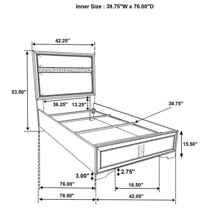 Miranda 5-piece Twin Bedroom Set White