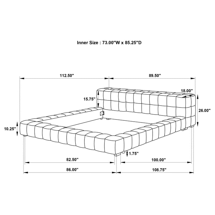 Trinity Upholstered Cal King Platform Bed Spruce