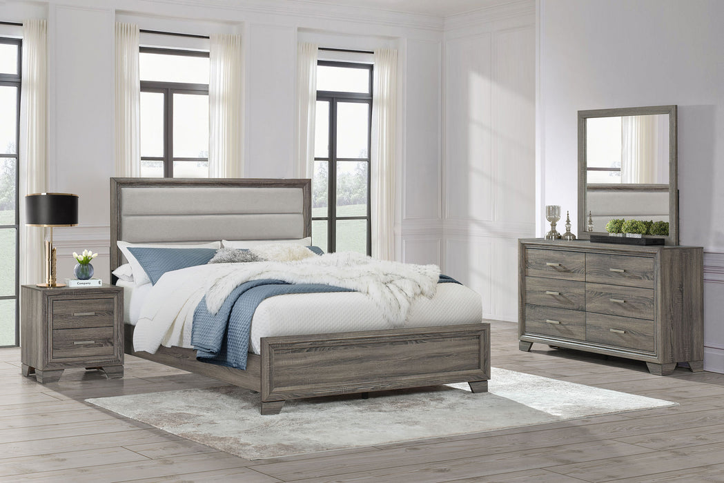 Wright 4-piece Eastern King Bedroom Set Brown Oak