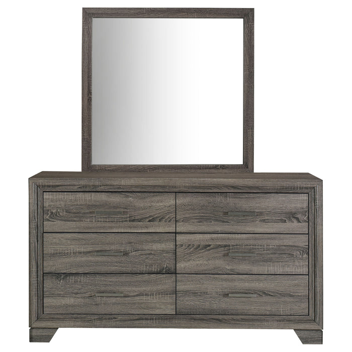 Wright 6-drawer Dresser and Mirror Brown Oak