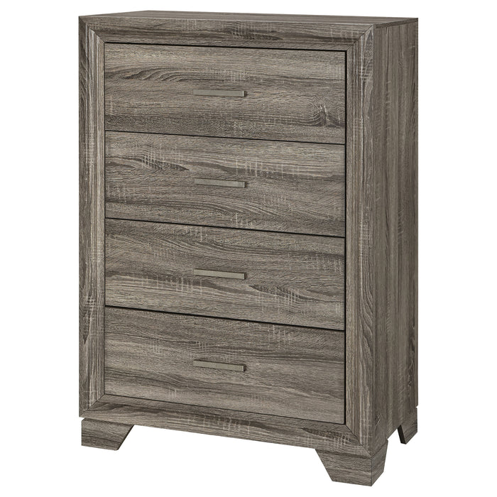 Wright 4-drawer Chest of Drawers Brown Oak