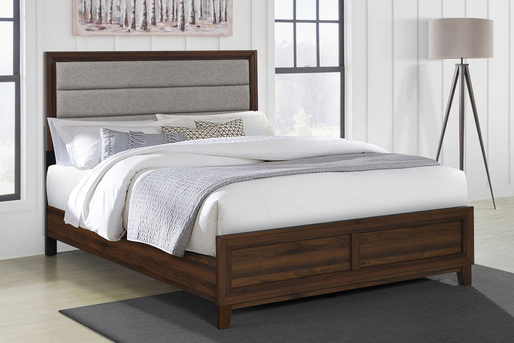 Welsley 50-inch Upholstered Eastern King Bed Walnut