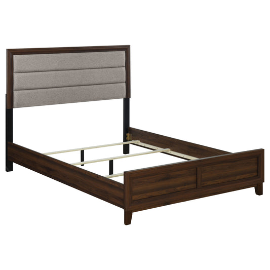 Welsley 50-inch Upholstered Queen Bed Walnut