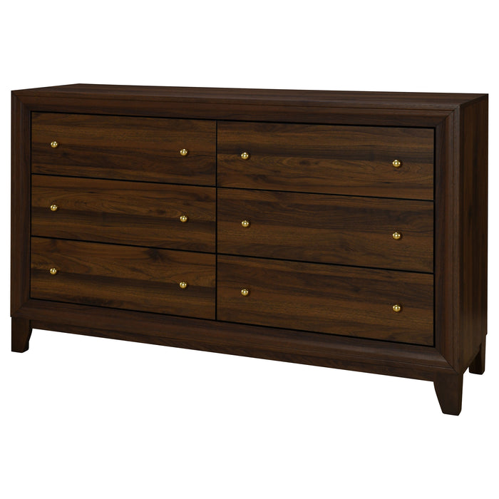 Welsley 6-drawer Dresser Cabinet Walnut