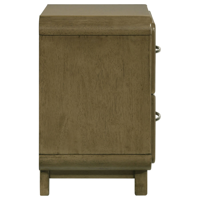 Amsbury 2-drawer Nightstand Bedside Table Nutmeg