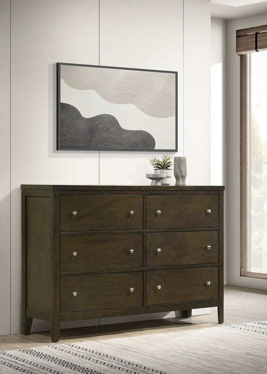 Wilkes 6-drawer Dresser Cabinet Dark Cocoa