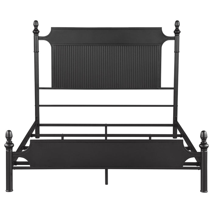 Cameron 51-inch Metal Queen Panel Bed Black