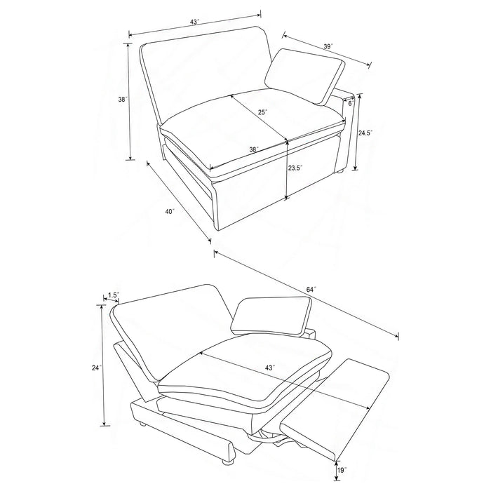 Collins 3-piece Upholstered Power Reclining Sofa Grey