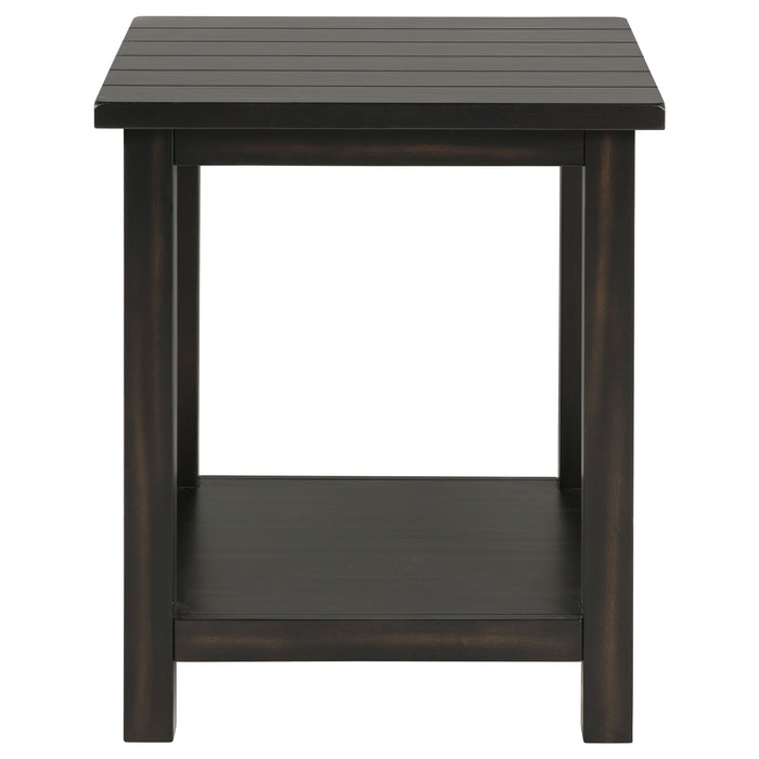 Payne Wood End Table with Shelf Java