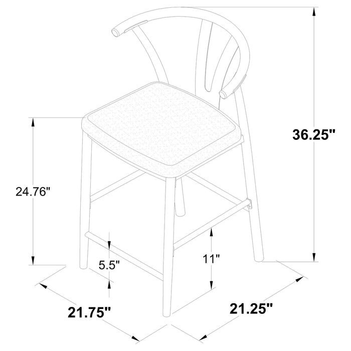 Dolman Counter Height Dining Side Chair Grey (Set of 2)